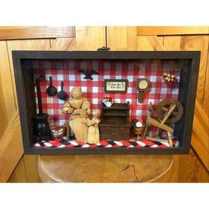 Antique Vintage Corn Husk Doll Scene “Give Us This Day” (5344)